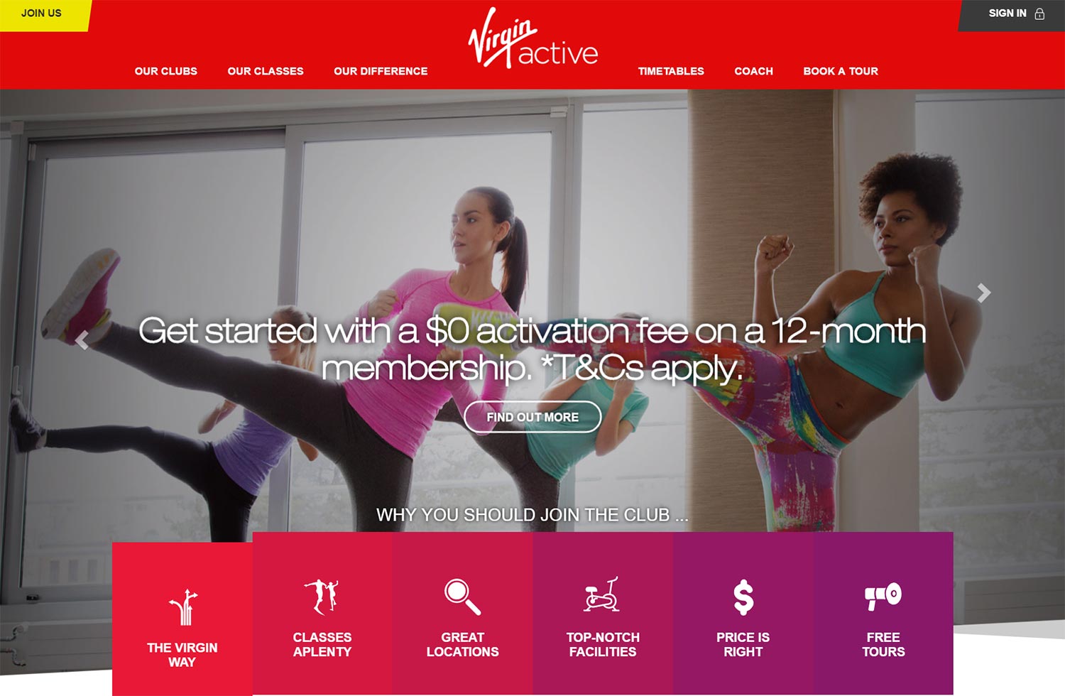 Virgin Active Homepage